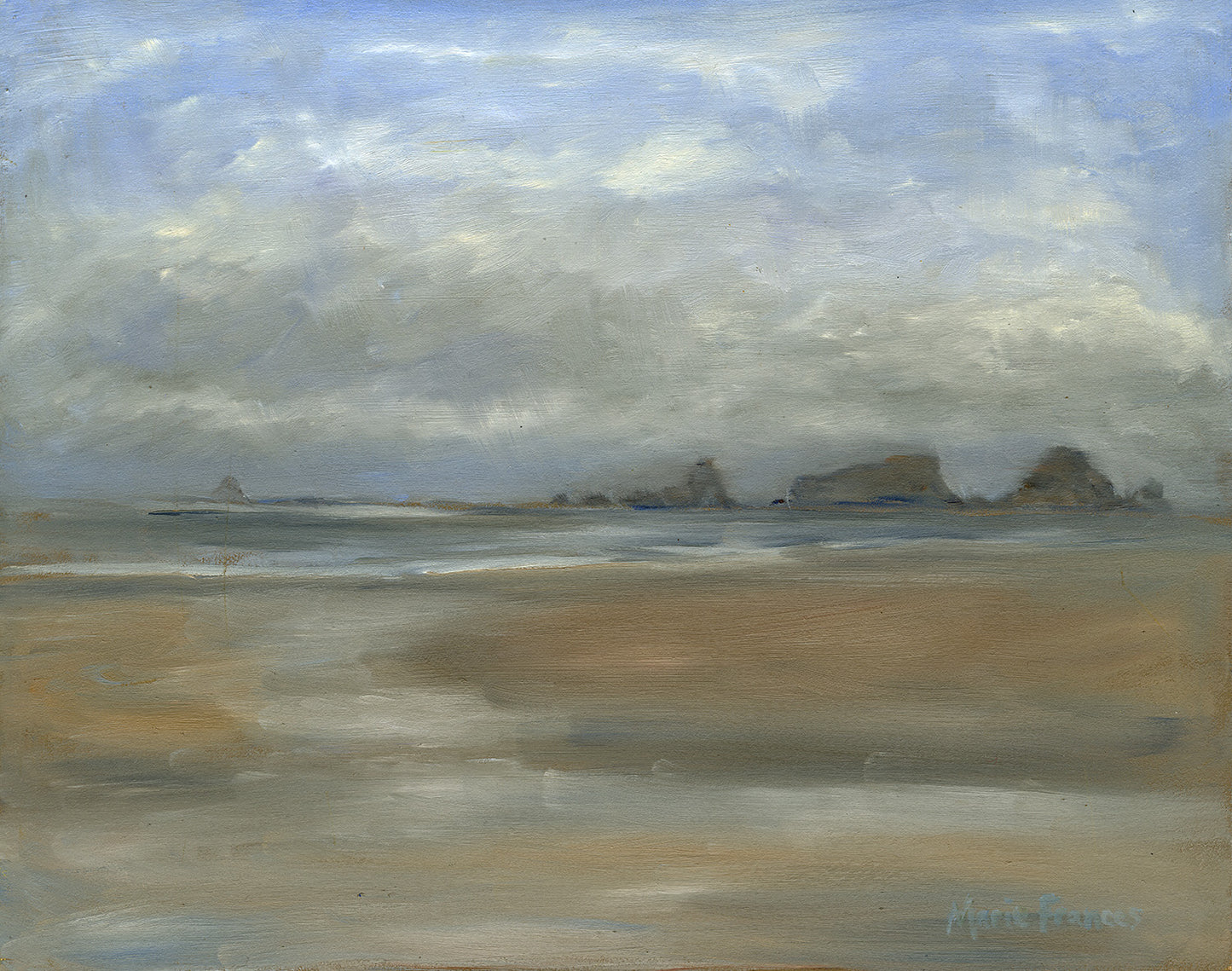 Cloudy Day at Cannon Beach | Original Oil Painting